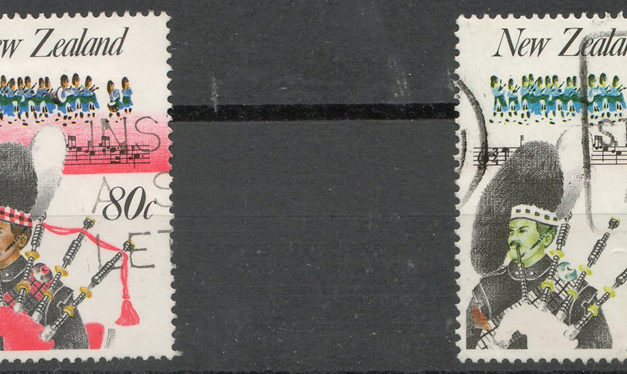 New Zealand #859var unlisted 1986 80c Piper missing colour Variety