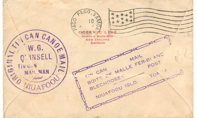 Tonga 1935 2.5d Tin Can Canoe Mail Cover to San Diego 