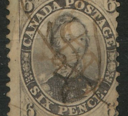 Canada #13 Fine Used 1859 Perforated 6 Pence