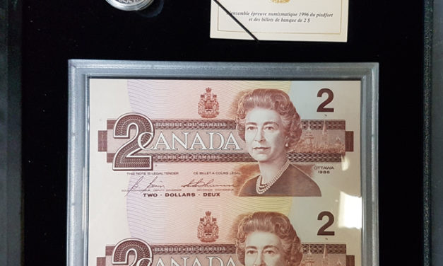 Canada Proof 1996 Piedfort Silver $2 & Uncut Replacement $2 Bills Set