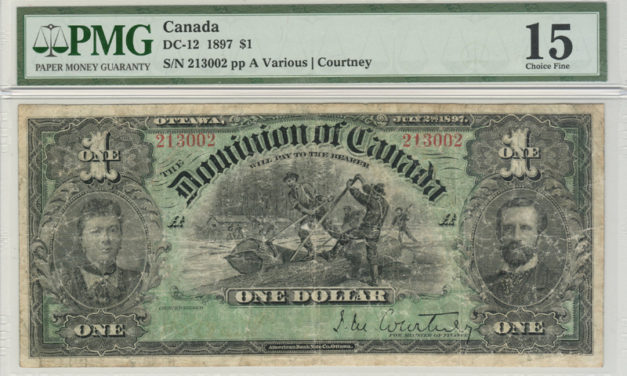 Dominion of Canada #DC-12 PMC F-15 1897 $1 Log Drive