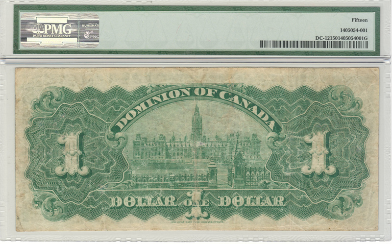 Dominion of Canada #DC-12 PMC F-15 1897 $1 Log Drive