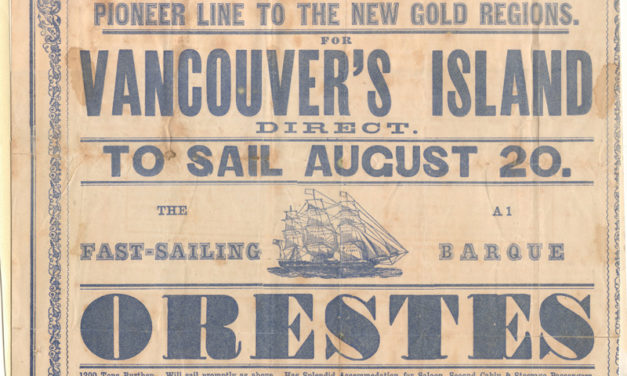 Page 3 Orestes broadsheet from 1858 Fraser River Gold Rush collection
