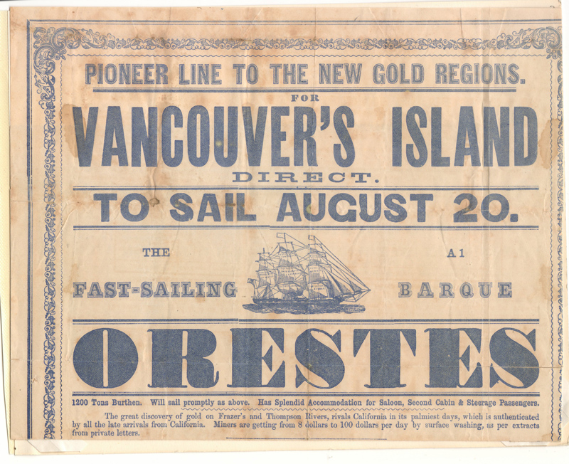 Barque Orestes to Vancouver's Island