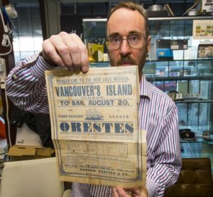 Brian Grant Duff with poster for Orestes 