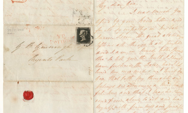 Great Britain #1 22 Dec 1840 1d Black 3-page F.L.S