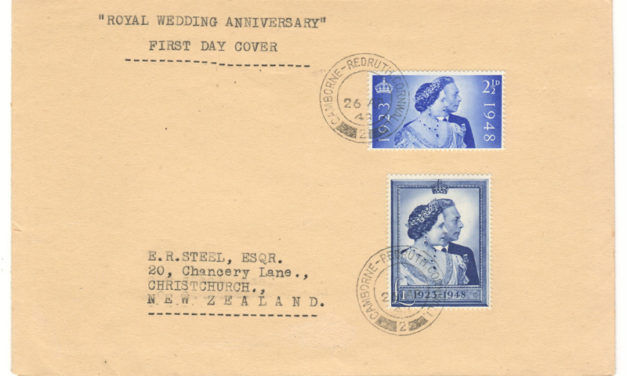 G.B. #267-268 26 Apr 1948 Royal Wedding FDC to N.Z.