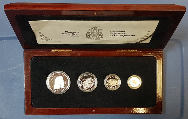 Canada Proof 1990 4-coin Platinum Polar Bear set only 2629 issued