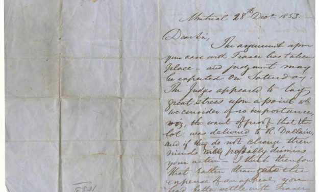 John Abbott signed 28 Dec 1853 folded letter
