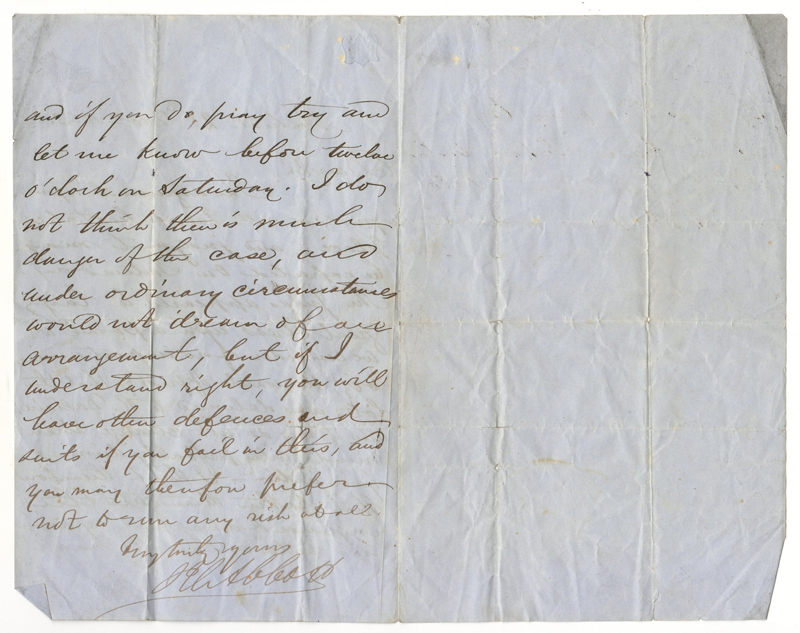 John Abbott signed 28 Dec 1853 folded letter ii