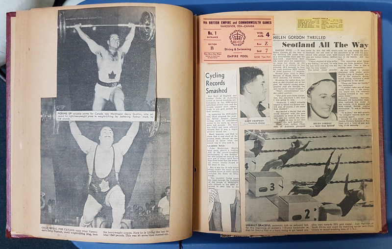 Vancouver, B.C. 1954 Commonwealth Games 60 page Scrapbook 