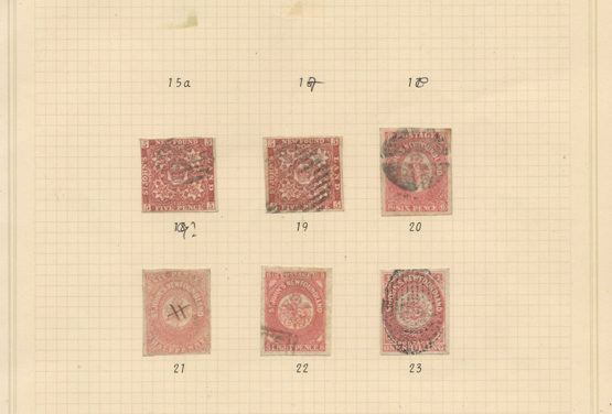Newfoundland #19-23 1861/62 5d to 1/- on page
