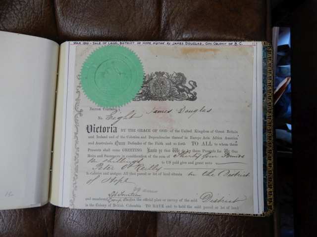 B.C. Gov. James Douglas’s signature on an 1861 real estate document. PNG