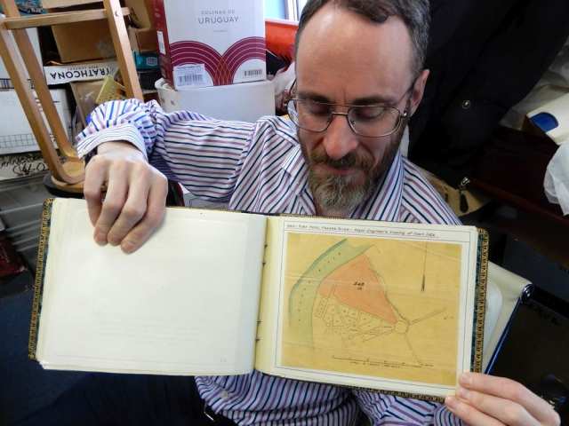 Brian Grant Duff of All Nations Stamp and Coin with a Royal Engineers map of Fort Hope from 1860.