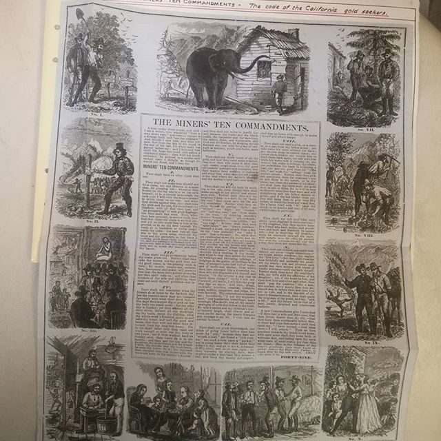 California Gold Rush 1853 Miners 10 Commandments from Gerald Wellburn collection