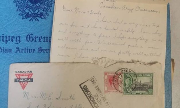 Winnipeg Grenadiers C Force 8 Dec 1941 cover, and letter