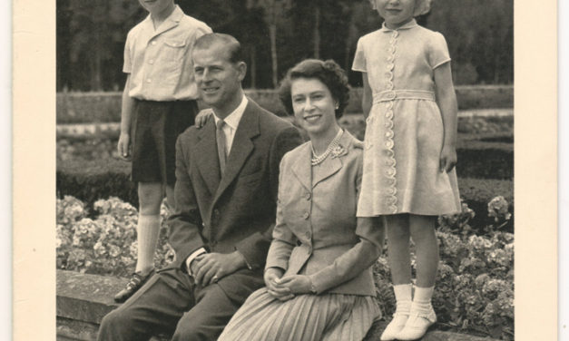 Philip & Queen Elizabeth II Signed 1955 Real Photo Christmas Card