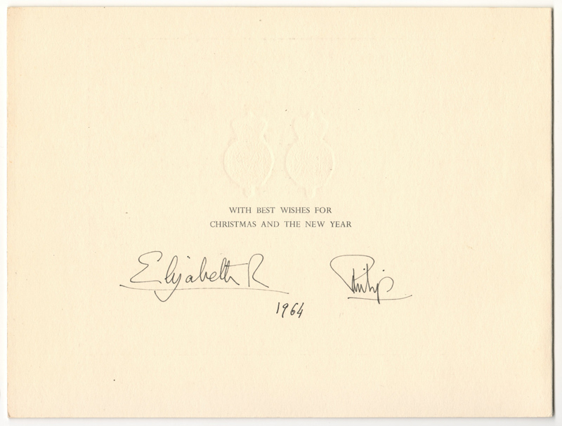 Royal signatures 1964  WITH BEST WISHES FOR CHRISTMAS AND THE NEW YEAR