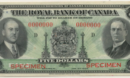 Royal Bank of Canada Unc 1935 Specimen $5