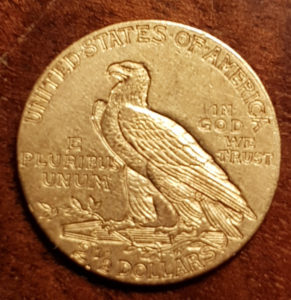 Eagle on U.S.A. 1911 Indian Head Gold