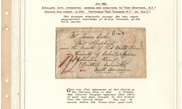 Page 7 1862 London 2.5d Cover to Fort Shepherd,  Gerald Wellburn Fraser River Gold Rush Collection