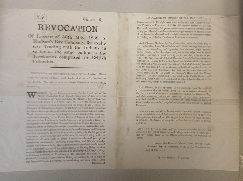 Revocation of H.B.C. License 3 November 1858 Proclamation, page 6