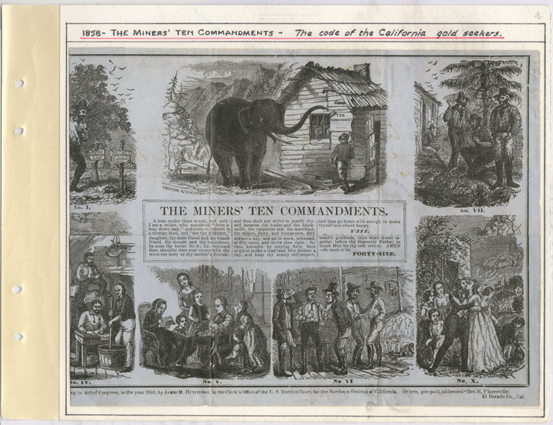 Page 4 The Miners’ Ten Commandments, Fraser River Gold Rush collection