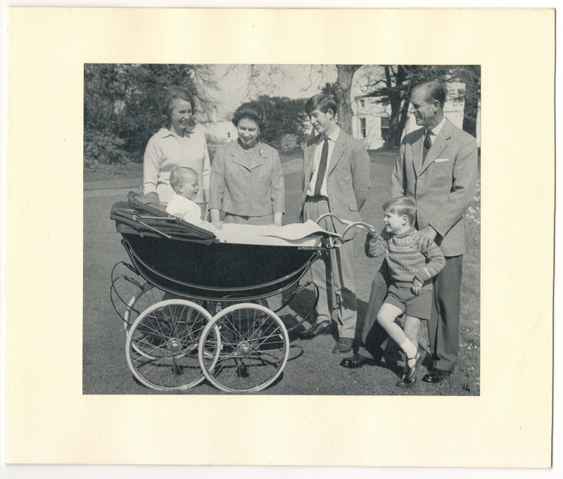 Baby Edward in a pram surrounded by loving Royal Family