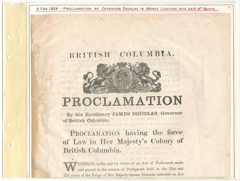 Proclamation folded on Page 10 of the album