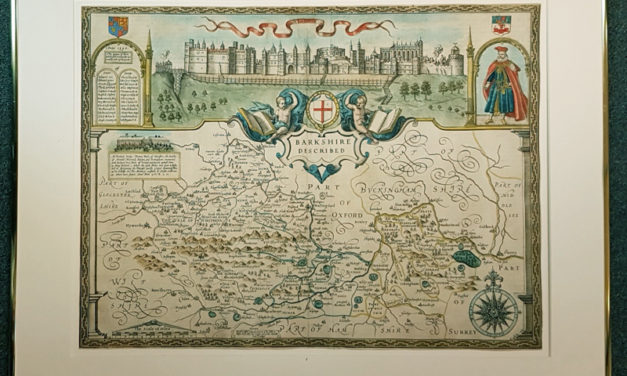 Berkshire framed 1611-1612 John Speed hand-coloured map