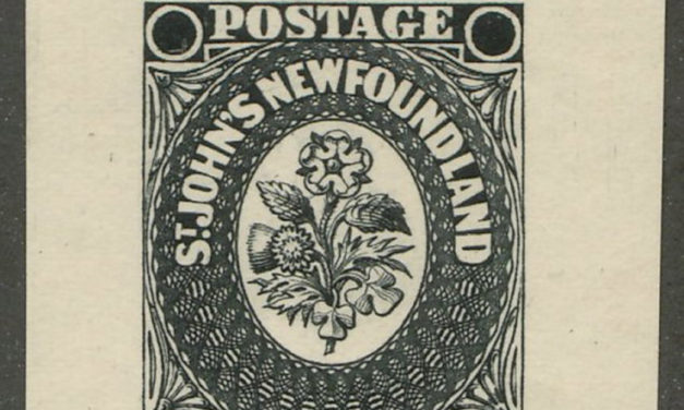 Newfoundland #6P 1857/62 6d Black Progressive Proof