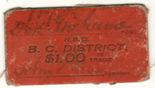 Hudsons Bay Company, B.C. District Fort Grahame $1 Scrip