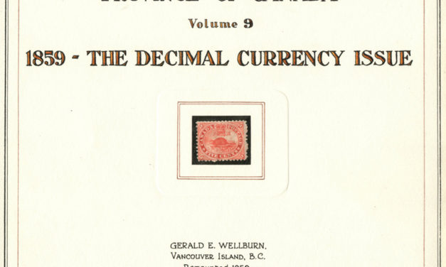 Canada #15 Unused 1859 5c on Gerald Wellburn title page