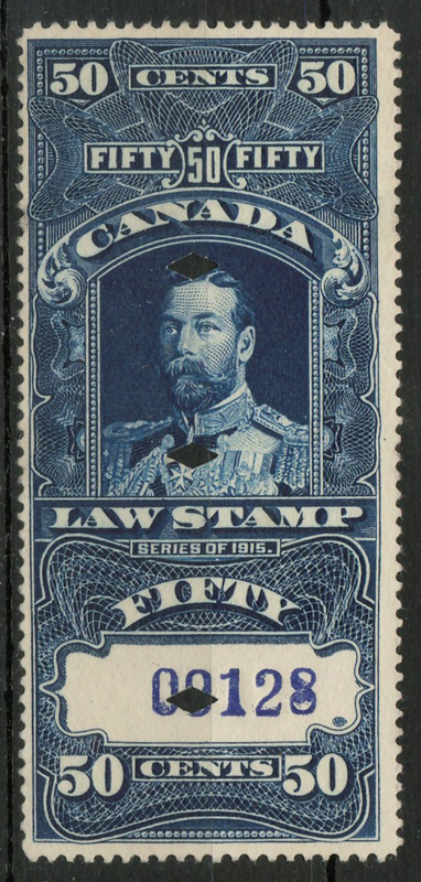 1915 George V 50c Supreme Court Law engraved stamp