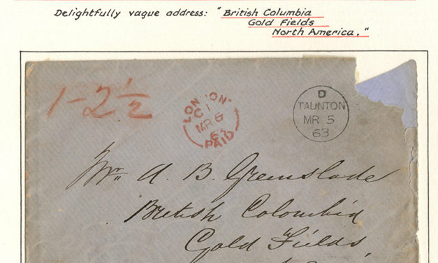 Page 8 1863 cover to B.C. Gold Fields, North America, Gerald Wellburn Fraser River Gold Rush collection