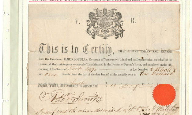 Page 9 Fort Hope 1858 Lot Lease from James Douglas, Gerald Wellburn Fraser River Gold Rush collection