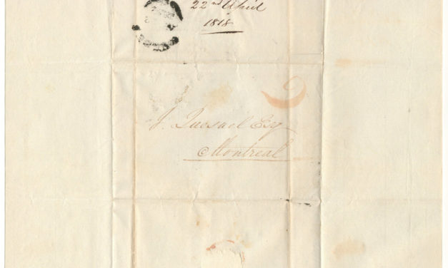 1818 Quebec/Montreal Stampless folded letter sheet addressed to fur  trader Jules Quesnel