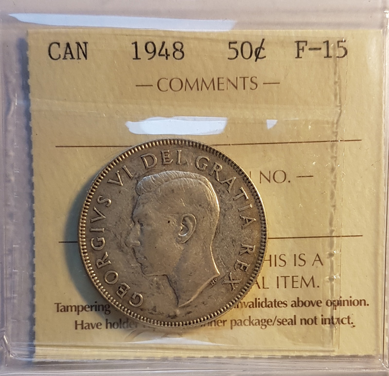 Obverse George VI bust in ICCS holder