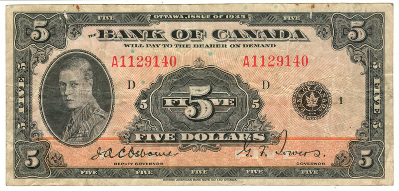 front of the Prince of Wales Banknote