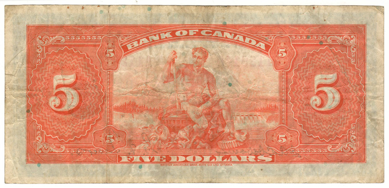 back of the bank note