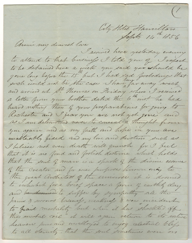 Marcus Smith letter to wife page1