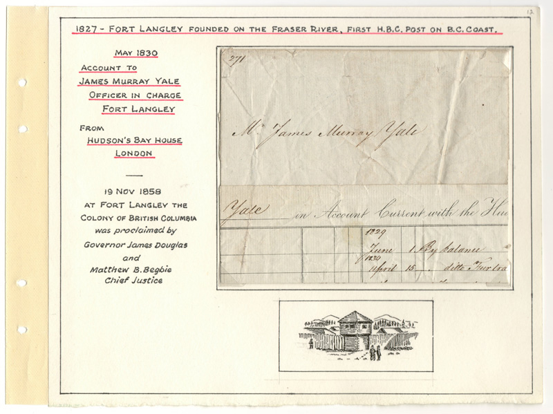H.B.C. 1830 Account mounted on Wellburn Page 12