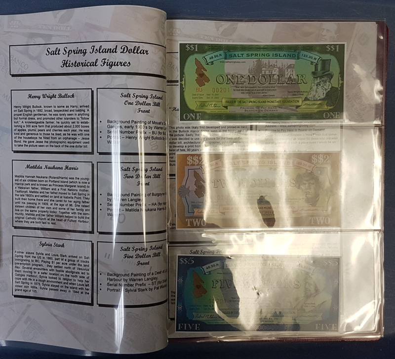 Salt Spring Island 3 notes visible in original folder with historical figures