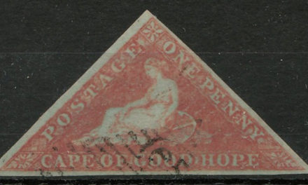 Cape of Good Hope #1 Used 1853 1d Brick Red on Bluish Triangle