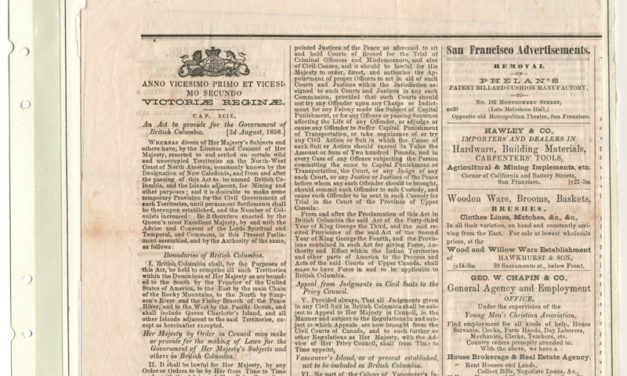 Page 11 1858 Act to Provide for the Government of B.C. in Victoria Gazette