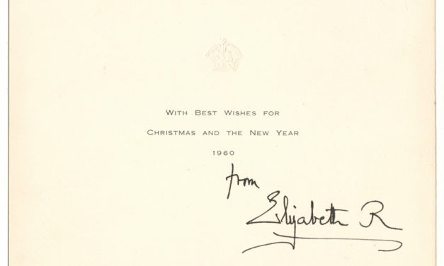 Queen Mum Signed 1960 Christmas Card