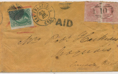 B.C. #2 1864 William’s Creek Mixed Franked Cover to Canada West