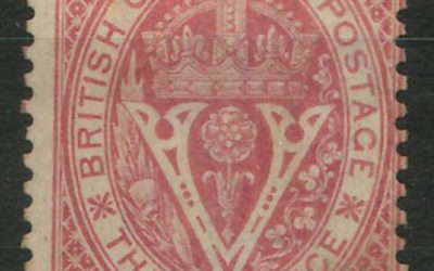 B.C. #10 Fine Mint HR 1867/71 10d on 3d Lilac Rose $1800.+