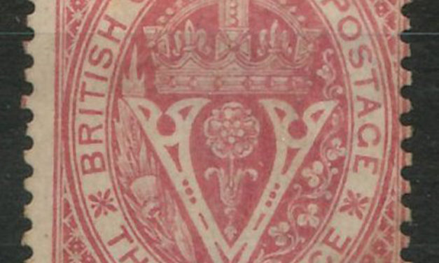 B.C. #10 Fine Mint HR 1867/71 10d on 3d Lilac Rose $1800.+