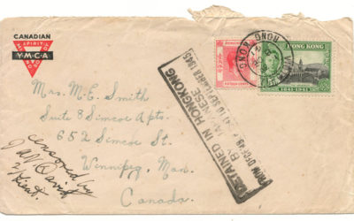 8 Dec 1941 Detained in Hong Kong by Japanese Force C Cover to Winnipeg